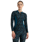 Women's Hyperboom Print Long Sleeve Suntop - Black, Dark Teal & Arctic Glass
