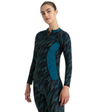 Women's Hyperboom Print Long Sleeve Suntop - Black, Dark Teal & Arctic Glass