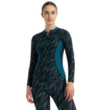 Women's Hyperboom Print Long Sleeve Suntop - Black, Dark Teal & Arctic Glass