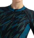 Women's Hyperboom Print Long Sleeve Suntop - Black, Dark Teal & Arctic Glass