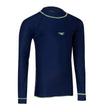 Girls Nylon Long Sleeve Suntop - Navy & Bright Zest