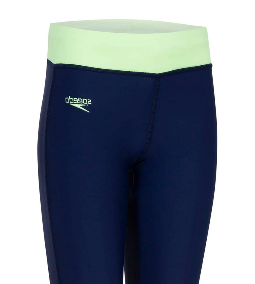 Girls Polyamid Contrast Swim Capri - Navy & Bright Zest