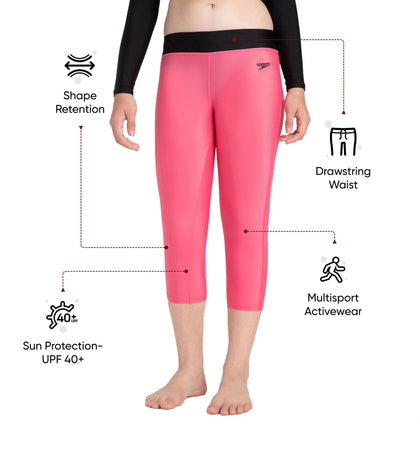 Girl's Recycled Endura Brite Active Capri - Fadango Pink & Black