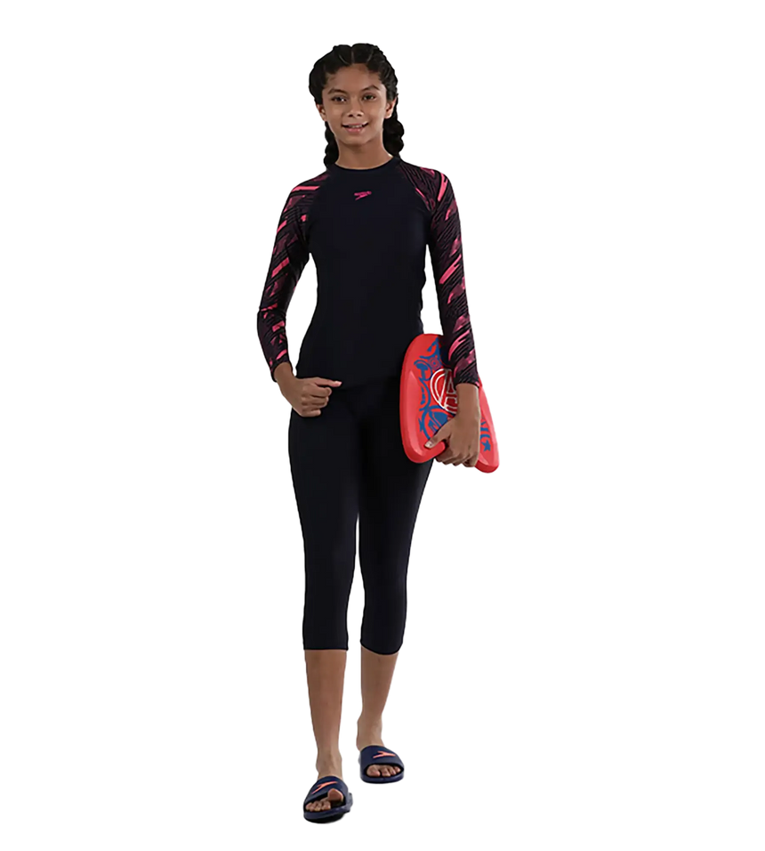 Girl's Endurance 10 Active Capri - True Navy & Fadango Pink