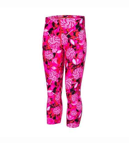 Girl's Astrofizz Printed Swim Capri - Lava Red & Electric Pink_4