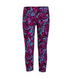 Girls Polyamid Astropop Printed Swim Capri - Electric Pink & Light Adriatic