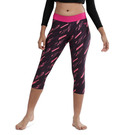 Girl's Endurance Hyperboom Printed Capri - Truenavy  &  Electricpink_1