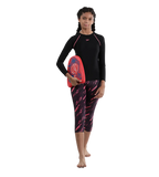 Girl's Endurance 10 Hyperboom Printed Capri - True Navy & Electric Pink