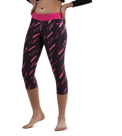 Girl's Endurance Hyperboom Printed Capri - Truenavy  &  Electricpink_2