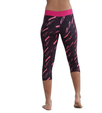 Girl's Endurance Hyperboom Printed Capri - Truenavy  &  Electricpink_5