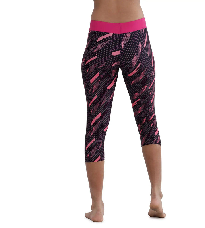 Girl's Endurance Hyperboom Printed Capri - Truenavy  &  Electricpink_5