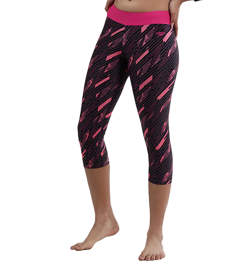 Girl's Endurance 10 Hyperboom Printed Capri - True Navy & Electric Pink