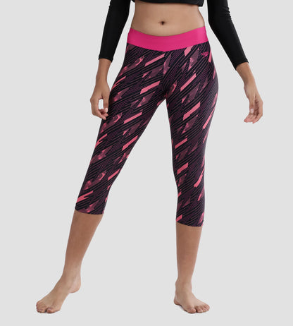 Girl's Endurance 10 Hyperboom Printed Capri - True Navy & Electric Pink
