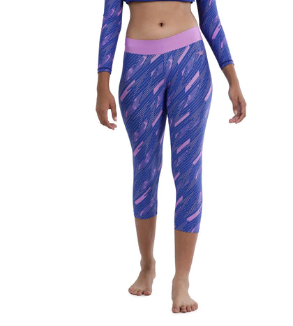 Girl's Endurance Hyperboom Printed Capri - Sweet Purple  &  True Cobalt_1