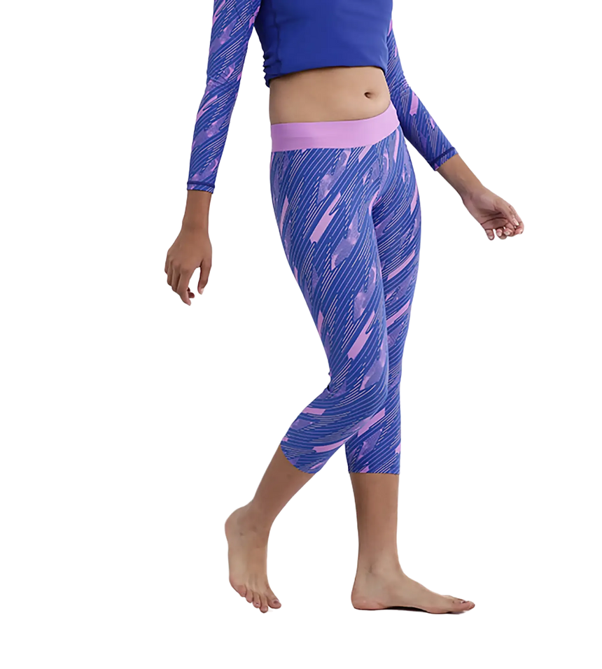 Girl's Endurance 10 Hyperboom Printed Capri - Sweet Purple & True Cobalt
