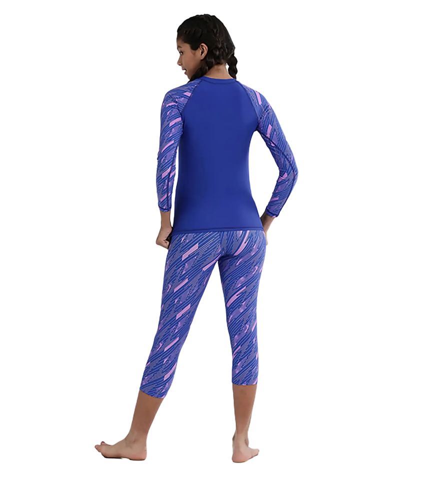Girl's Endurance 10 Hyperboom Printed Capri - Sweet Purple & True Cobalt