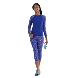 Girl's Endurance 10 Hyperboom Printed Capri - Sweet Purple & True Cobalt