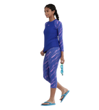 Girl's Endurance 10 Hyperboom Printed Capri - Sweet Purple & True Cobalt