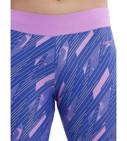 Girl's Endurance Hyperboom Printed Capri - Sweet Purple  &  True Cobalt_4