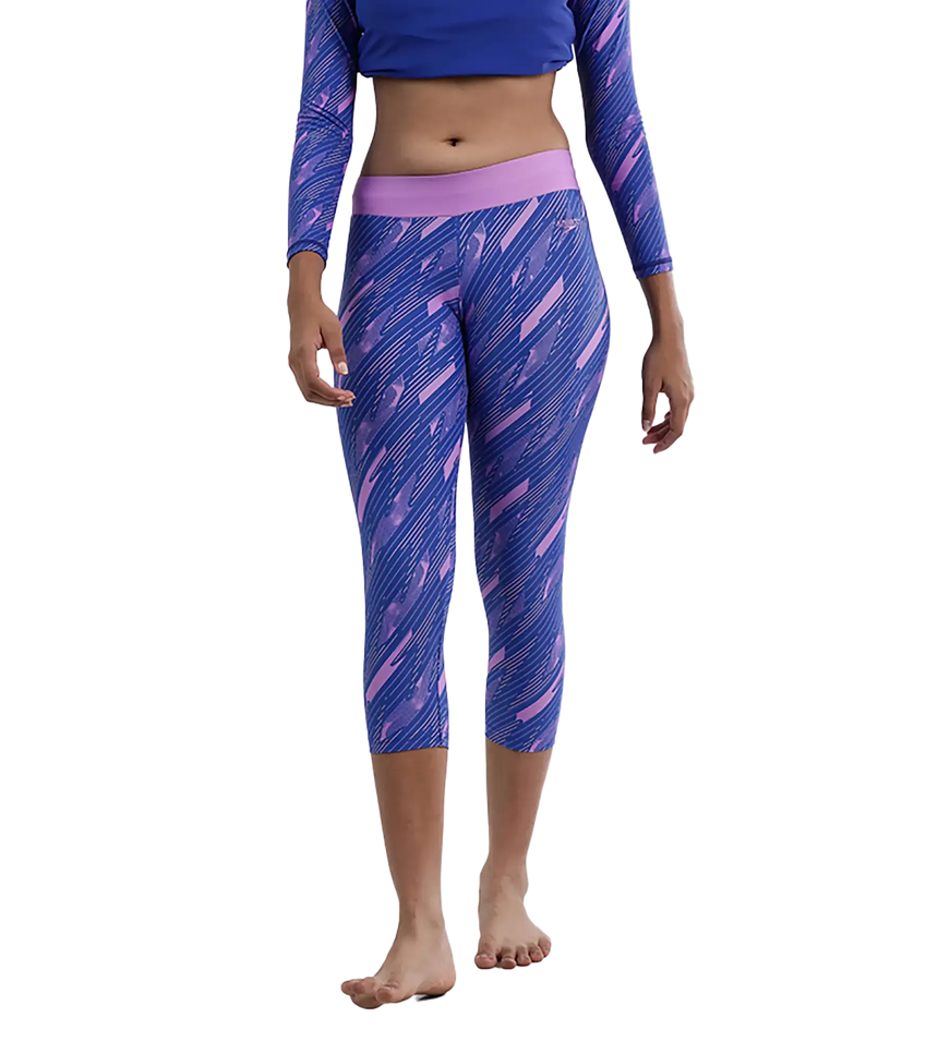 Girl's Endurance 10 Hyperboom Printed Capri - Sweet Purple & True Cobalt