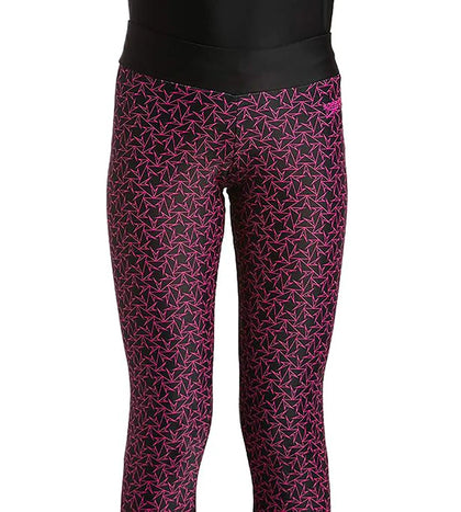 Girl's Boomstar Printed Active Capri - Black & Electric Pink_1