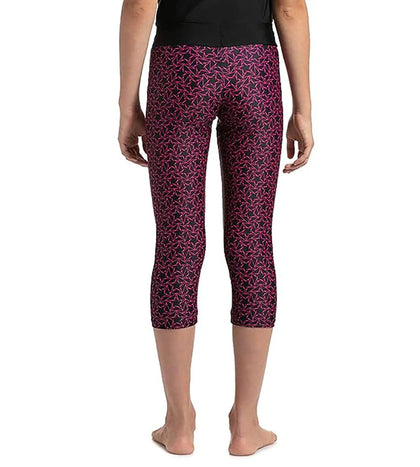 Girl's Boomstar Printed Active Capri - Black & Electric Pink_4