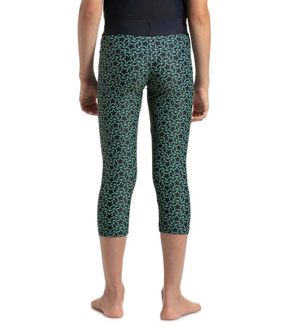 Girl's Endurance 10 Boomstar Printed Active Capri - True Navy & Green Glow_4