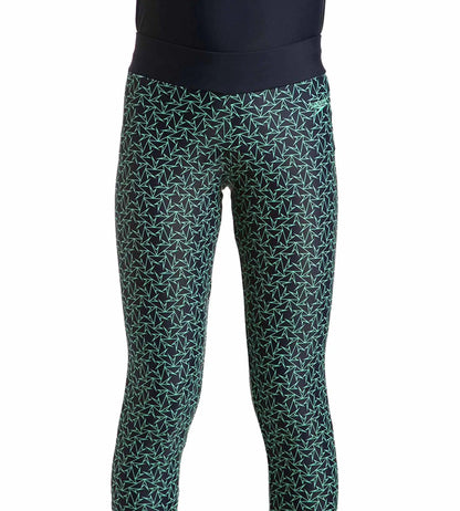 Girl's Endurance 10 Boomstar Printed Active Capri - True Navy & Green Glow_1