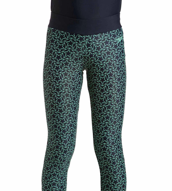 Girl's Endurance 10 Boomstar Printed Active Capri - True Navy & Green Glow_1