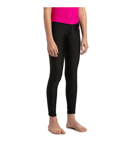 Girl's Active Legging - Black & Electric Pink_3