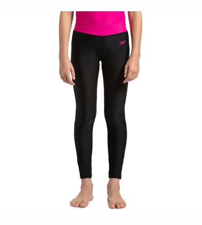 Girl's Active Legging - Black & Electric Pink_1