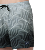Men's 4 Way Comfort Stretch Essential Printed Watershorts With Side Pockets - Antracite & Coin Grey