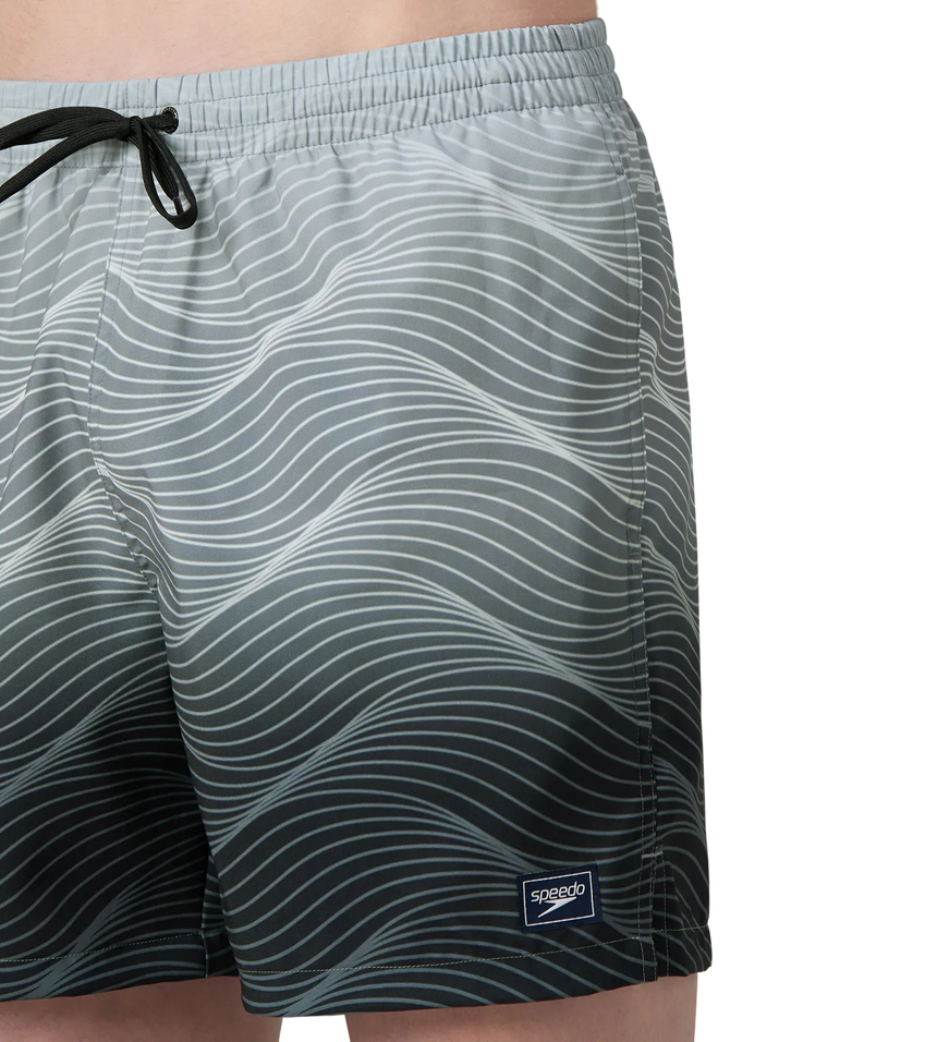 Men's 4 Way Comfort Stretch Essential Printed Watershorts With Side Pockets - Antracite & Coin Grey