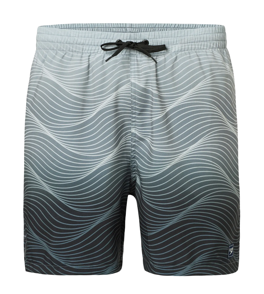 Men's 4 Way Comfort Stretch Essential Printed Watershorts With Side Pockets - Antracite & Coin Grey