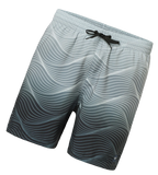 Men's 4 Way Comfort Stretch Essential Printed Watershorts With Side Pockets - Antracite & Coin Grey