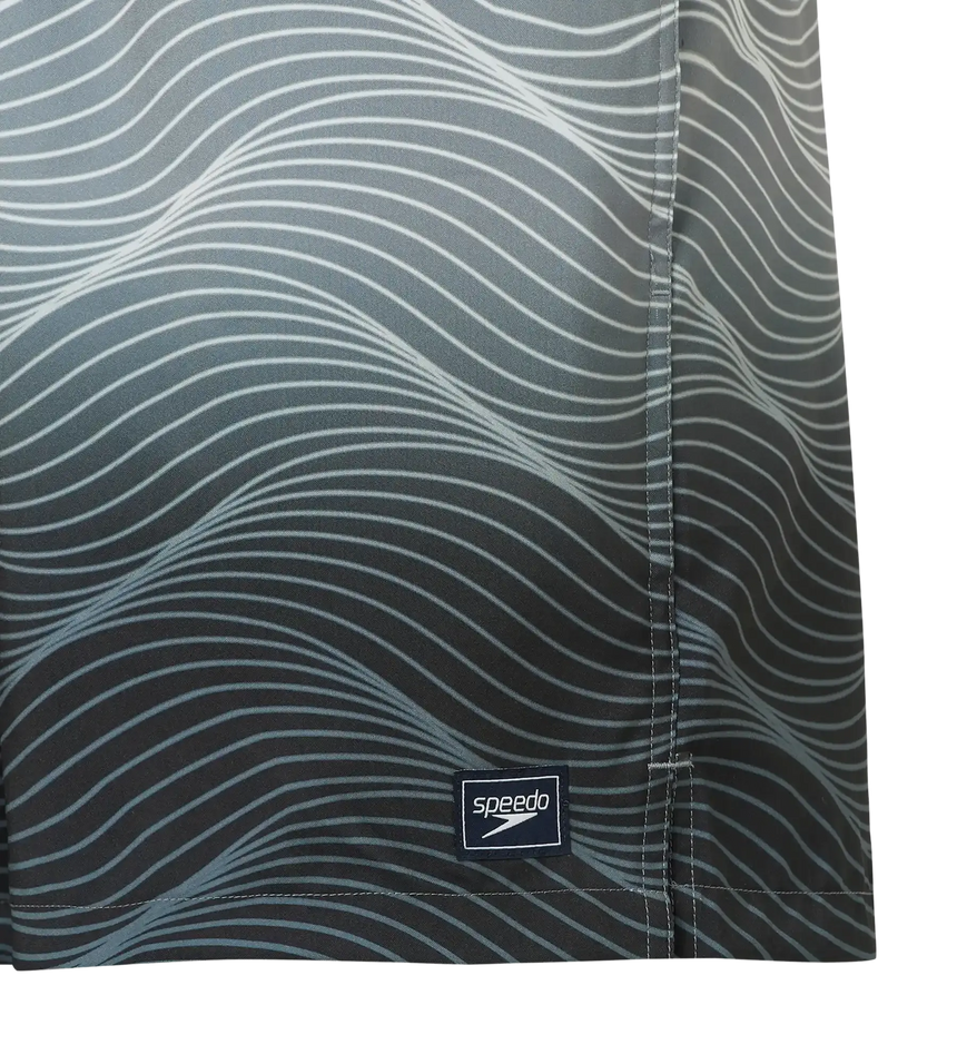 Men's 4 Way Comfort Stretch Essential Printed Watershorts With Side Pockets - Antracite & Coin Grey