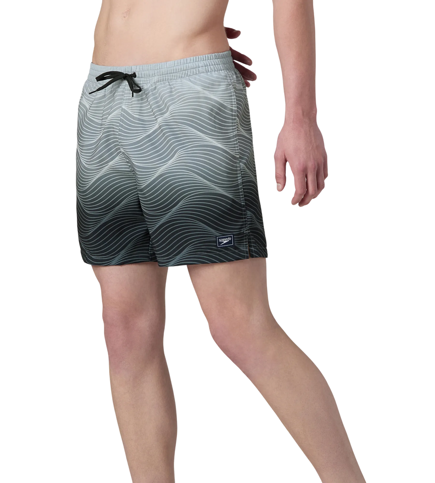 Men's 4 Way Comfort Stretch Essential Printed Watershorts With Side Pockets - Antracite & Coin Grey
