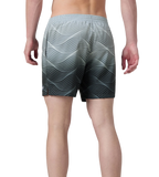 Men's 4 Way Comfort Stretch Essential Printed Watershorts With Side Pockets - Antracite & Coin Grey