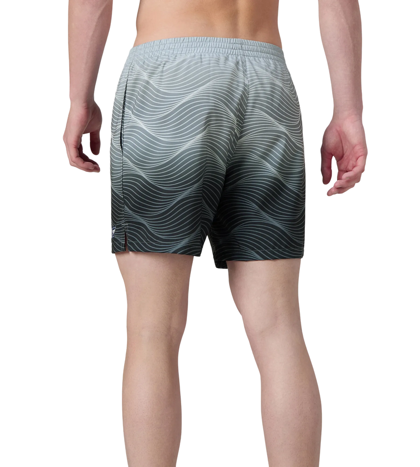 Men's 4 Way Comfort Stretch Essential Printed Watershorts With Side Pockets - Antracite & Coin Grey