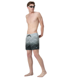 Men's 4 Way Comfort Stretch Essential Printed Watershorts With Side Pockets - Antracite & Coin Grey