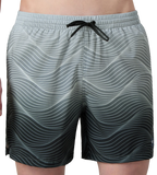 Men's 4 Way Comfort Stretch Essential Printed Watershorts With Side Pockets - Antracite & Coin Grey