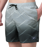 Men's 4 Way Comfort Stretch Essential Printed Watershorts With Side Pockets - Antracite & Coin Grey