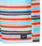 Men's 4 Way Comfort Stretch Essential Printed Watershorts With Side Pockets - Grey Lead & Tropical Coral