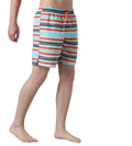 Men's 4 Way Comfort Stretch Essential Printed Watershorts With Side Pockets - Grey Lead & Tropical Coral