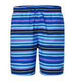 Men's 4 Way Comfort Stretch Essential Printed Watershorts With Side Pockets - Peacoat & Periwinkle Blue