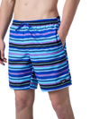 Men's 4 Way Comfort Stretch Essential Printed Watershorts With Side Pockets - Peacoat & Periwinkle Blue