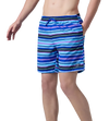 Men's 4 Way Comfort Stretch Essential Printed Watershorts With Side Pockets - Peacoat & Periwinkle Blue