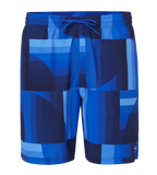 Men's 4 Way Comfort Stretch Essential Printed Watershorts With Side Pockets - Periwinkle Blue