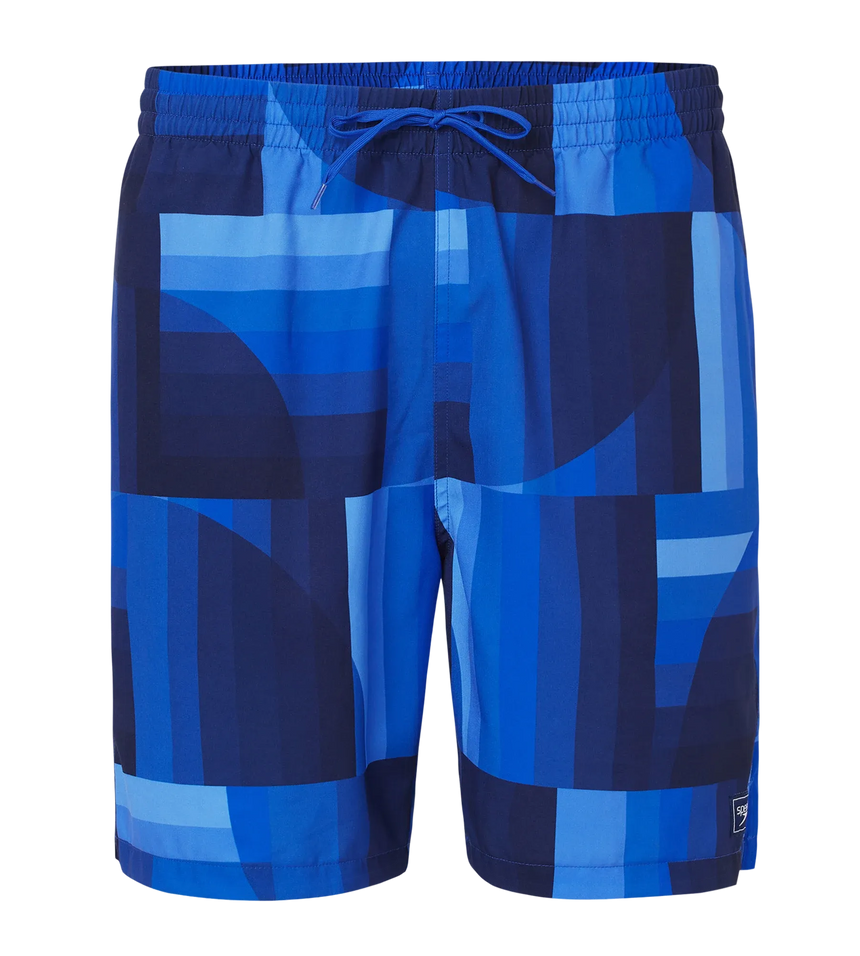 Men's 4 Way Comfort Stretch Essential Printed Watershorts With Side Pockets - Periwinkle Blue