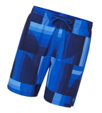 Men's 4 Way Comfort Stretch Essential Printed Watershorts With Side Pockets - Periwinkle Blue